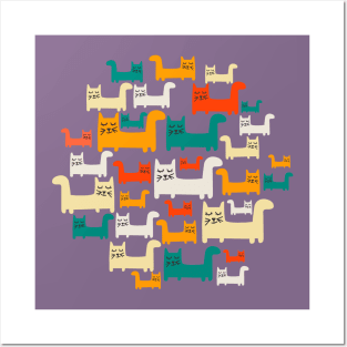 City Of Kitties Pattern Posters and Art